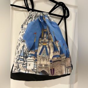Disney cinch backpack with castle print